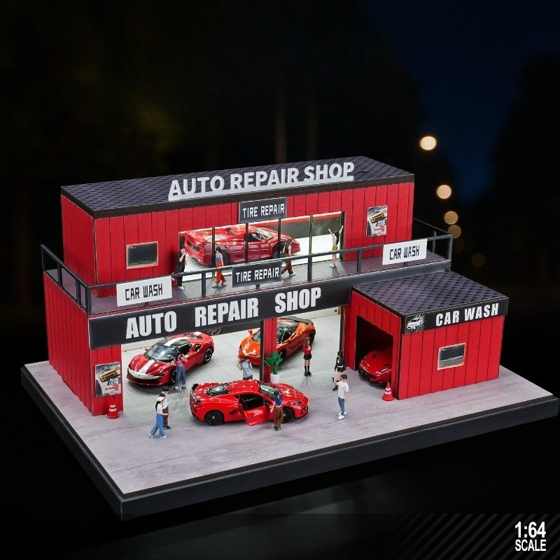 Photography Lighting Simulator Free - 1:64 Mehrstöckige Container-Garage Simulierter Miniatur-Parkplatz mit