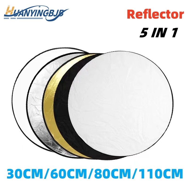 Photography Lighting For Outdoors - HUANYINGBJB Tragbarer 5-in-1-Fotografie-Reflektor, rund, zusammenklappbar, Fotostudio-Lichtdiffusor,