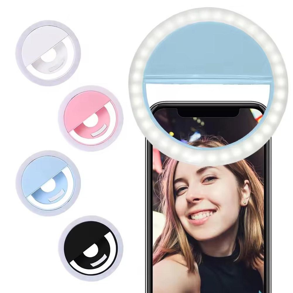 Photography Lighting Tool - Clip-On Selfie-Ringlicht, wiederaufladbar, USB-Ladung, 3 einstellbare