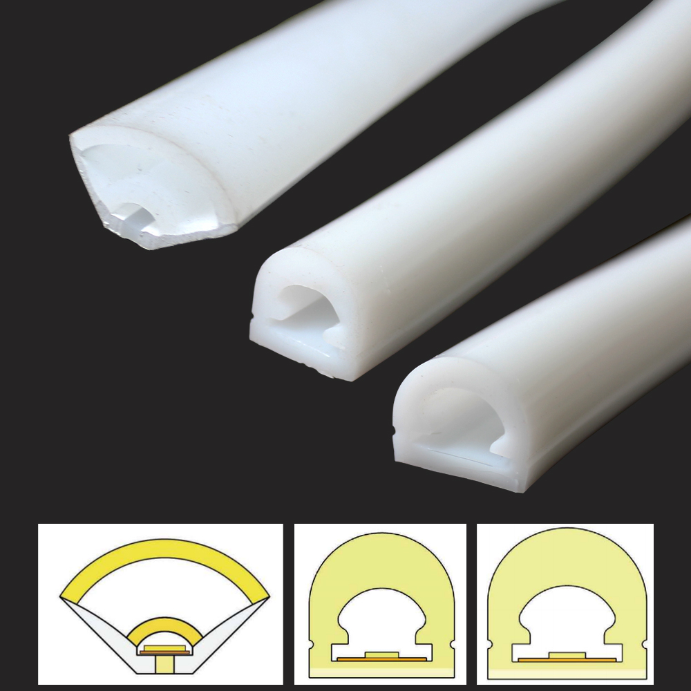 Diffusion Material Roll - Silikagel-Abdeckrohr, LED-Diffusorkanal, V-förmig, halbkreisförmig, flexibel, wasserdicht,