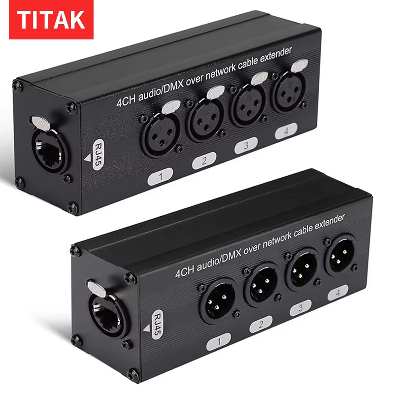 Photography Lighting Uk - XLR zu RJ45 4-Kanal-Audio-Extender DMX512 Netzwerk-Signal-Extender