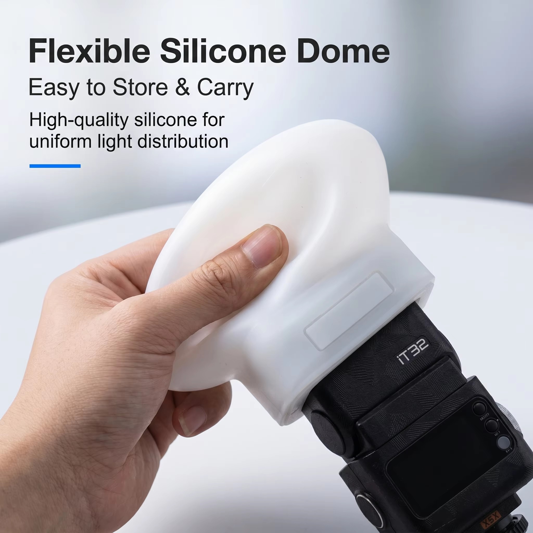 Photography Lighting Flash - Silikon-Blitzdiffusor-Abdeckung, kompatibel mit Godox IT32, weiches