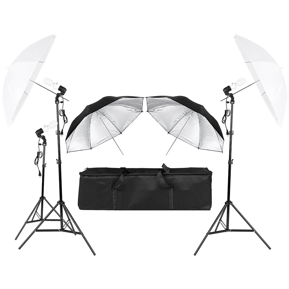 Photography Umbrella Lighting Kit - 3*45W Fotografie Foto Video Portrait Studio