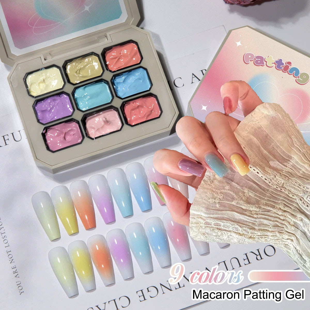 Photography Lighting Gels - 1 Stück Festes Makaron Nagellack-Gel 9-Farben-Gel