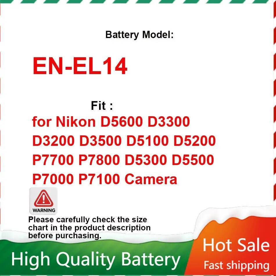 Nikon Camera D3500 - Kamera Batterie EN-EL14 1030Mah Für Nikon