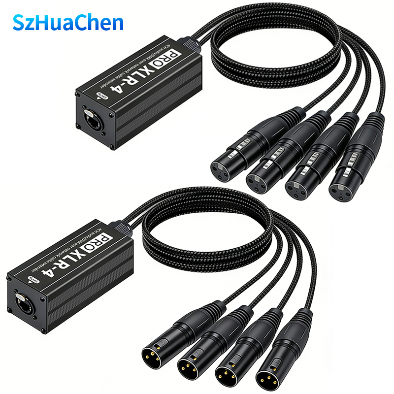 Photography Lighting Uk - RJ45 Cat5 Cat6 zu 4-Kanal-XLR-Audio-Extender, Stecker-Buchse,