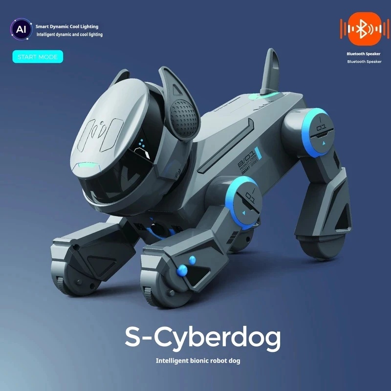 Photography Lighting Indoor - KI-Smart-Roboterhund mit Gestensteuerung, Fernbedienung, Bluetooth-Lautsprecher, Musikfunktion,
