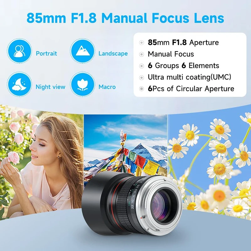 Lightdow 85 mm F1,8 mittleres  – Nikon Camera D3500 Bewertung und Preis