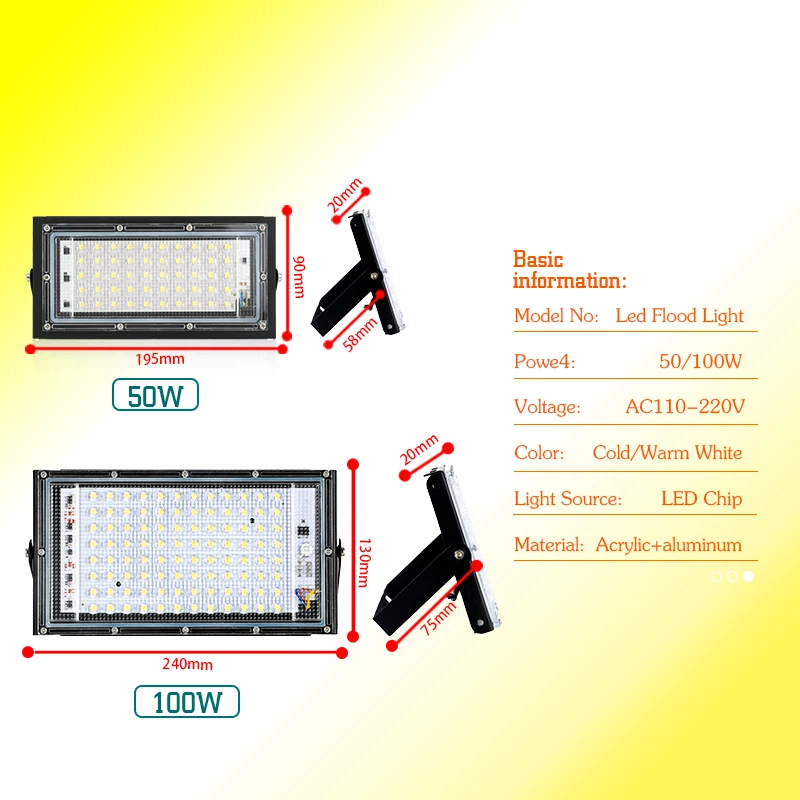 50W 100W Led Flutlicht IP65 Wa – Photography Lighting Uk Bewertung und Preis